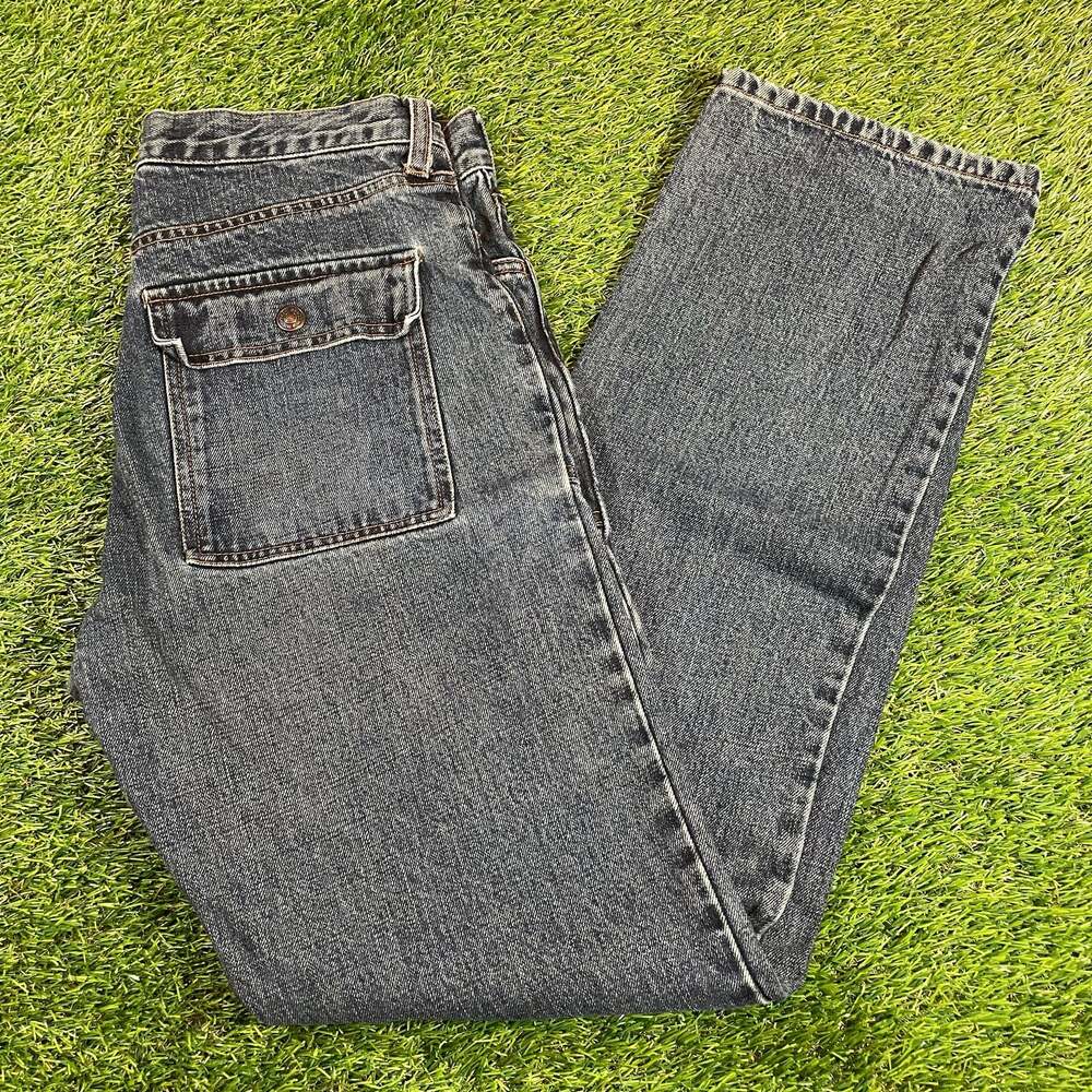 Gap Boot Cut Dark Wash Denim Jeans with Cargo Pockets Size 8
